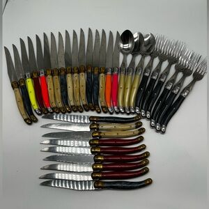 34 Laguiole French Home Stainless Flatware Cutlery Set Bee Handle.